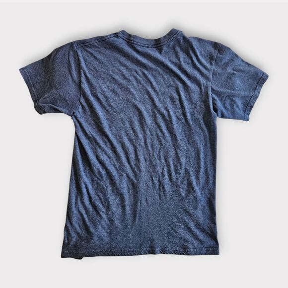 Nirvana Soft Yellow Classic Smiley Face Logo T-Shirt Graphic in Heathered Blue S - Picture 2 of 6